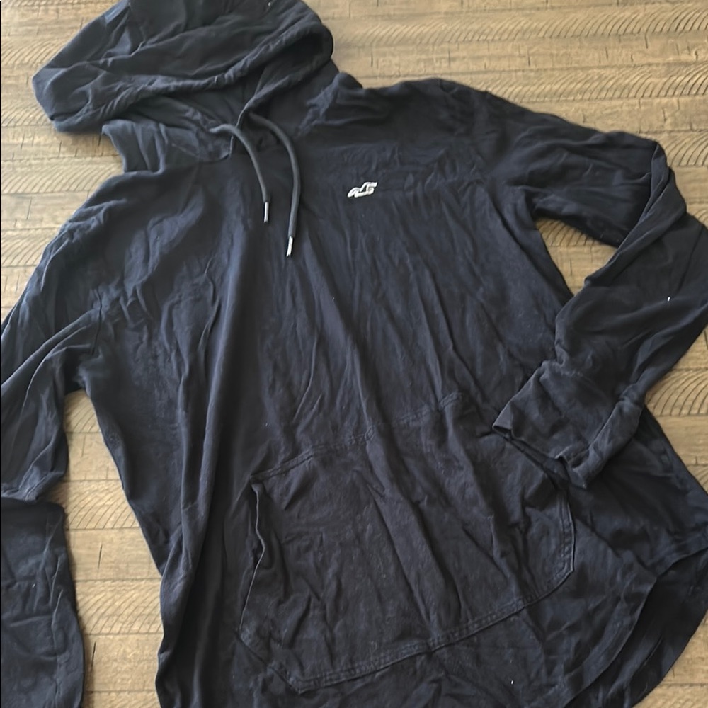 Black Shirt Hoodie by Hollister